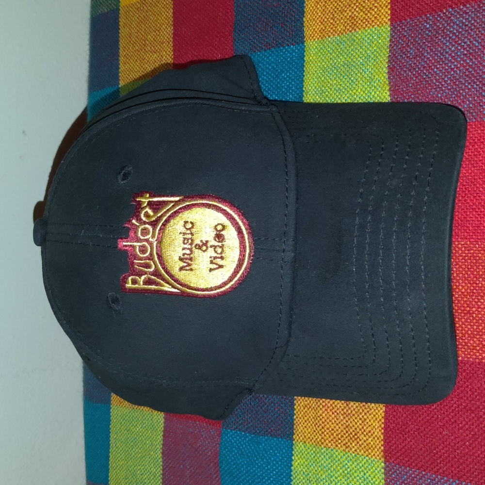 Budget Music & Video Record Store Minot North Dakota Embroidered Fitteb Hat L-XL